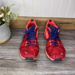 On Cloud Oncloud Red Flash Blue Running Shoes Sporty Colorful Womens 6 Mens 4
